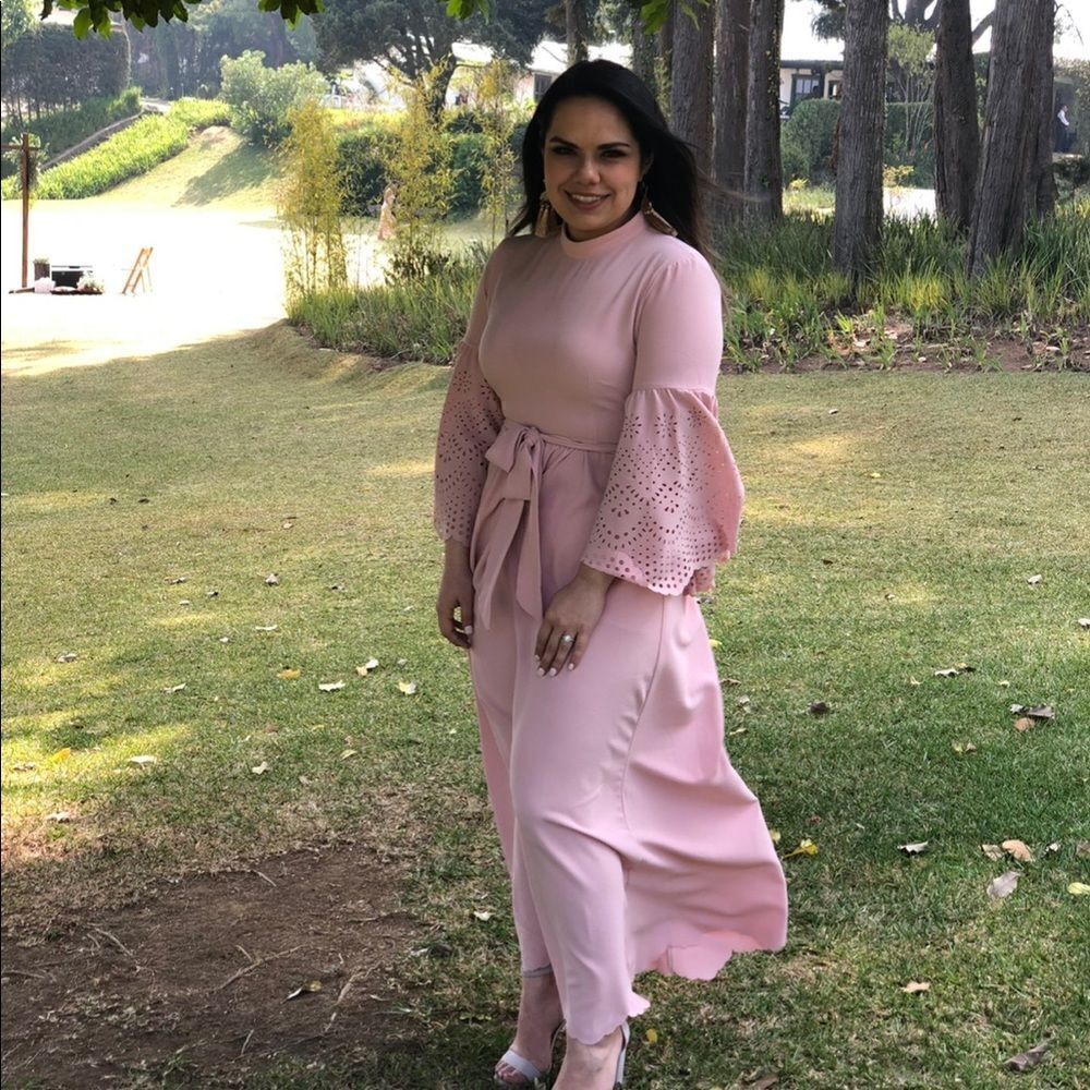 Shein Pink Bell Sleeve Dress - Picture 2 of 4